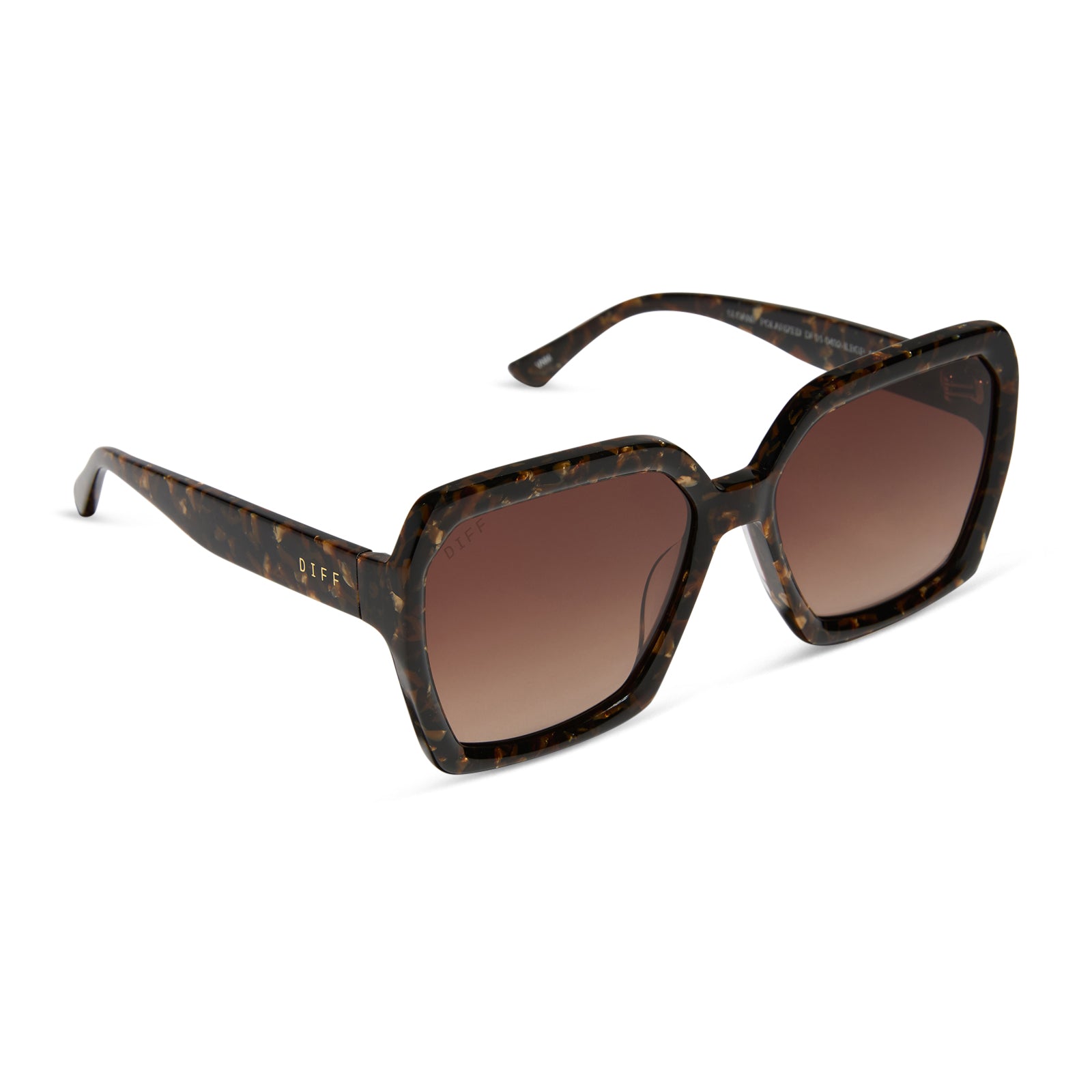 SLOANE - GLITTER TORTOISE + BROWN GRADIENT + POLARIZED SUNGLASSES - Image 2