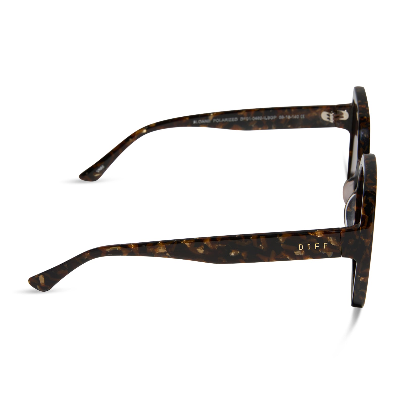 SLOANE - GLITTER TORTOISE + BROWN GRADIENT + POLARIZED SUNGLASSES - Image 3