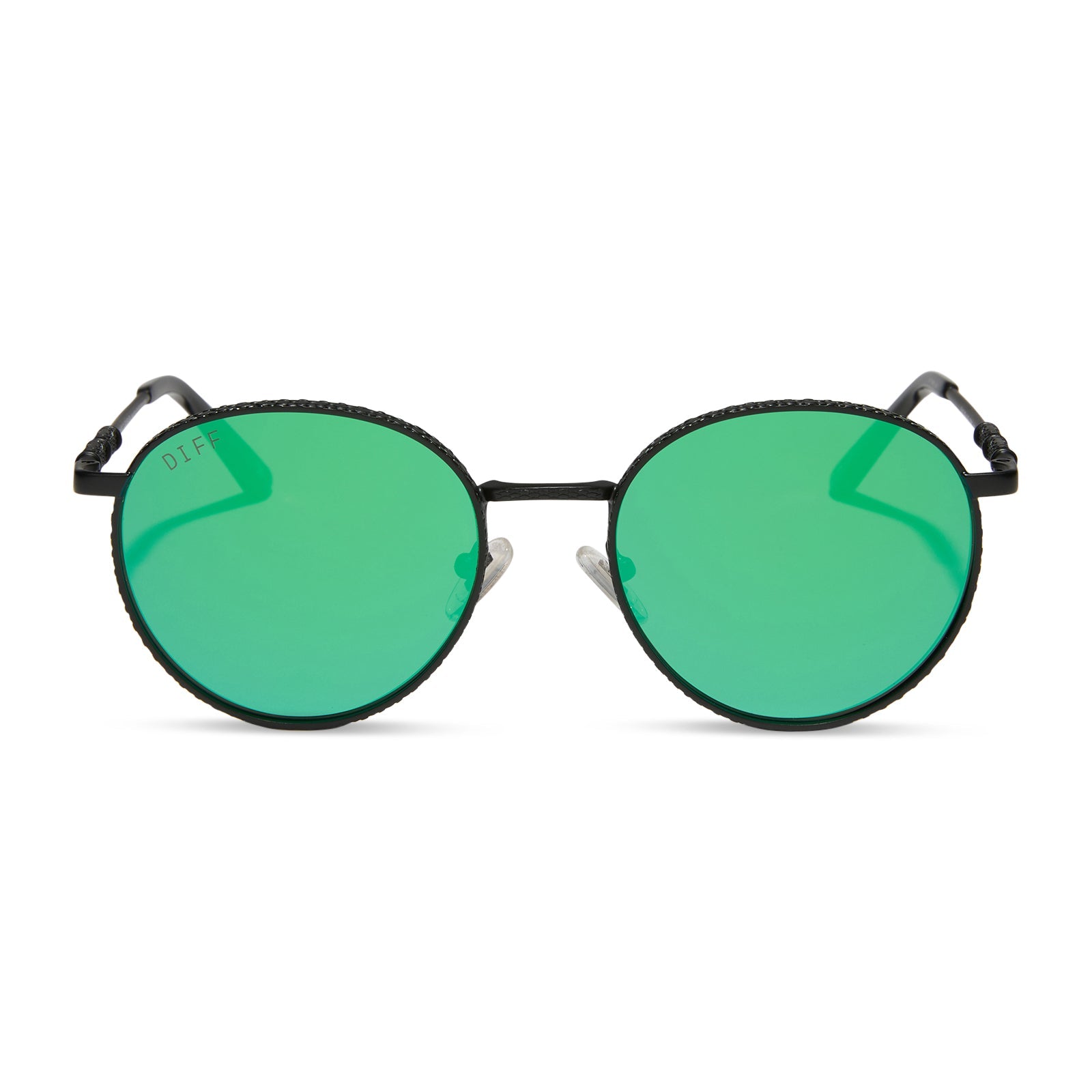 SNAPE™️ - MATTE BLACK METAL + GREEN MIRROR SUNGLASSES - Image 2