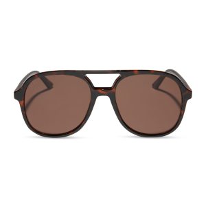 TEAGAN - DARK TORTOISE + BROWN SUNGLASSES