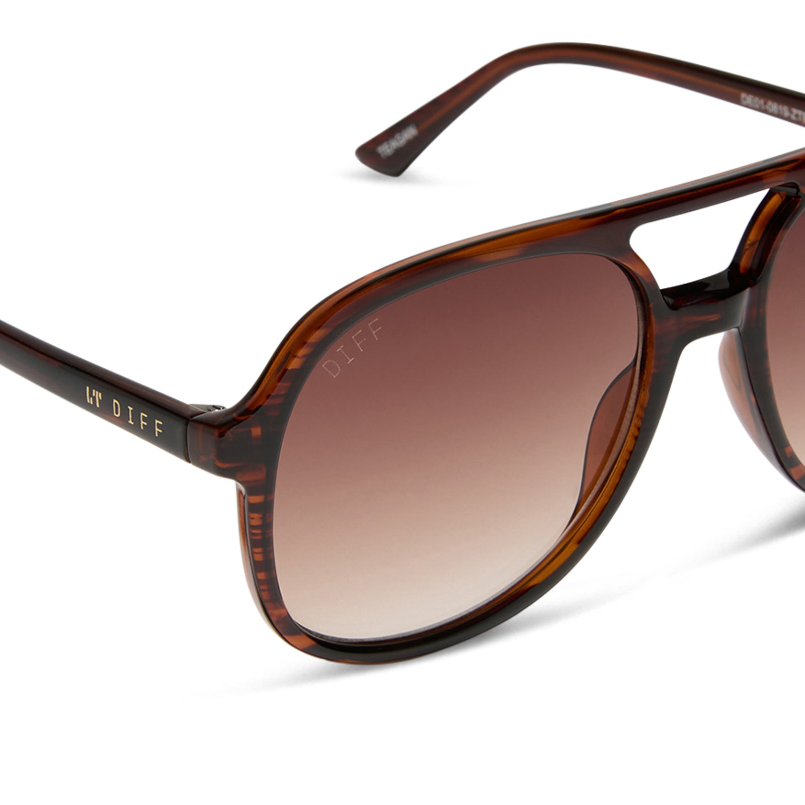 TEAGAN - MAHOGANY TORTOISE + BROWN GRADIENT SUNGLASSES - Image 4