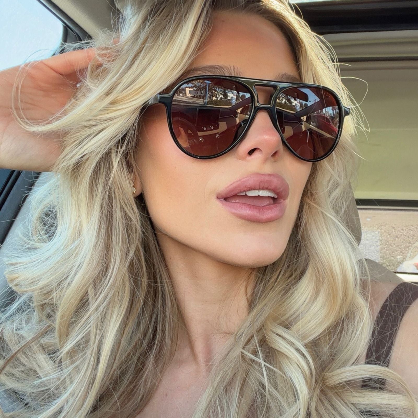TOSCA II - BLACK + BROWN GRADIENT SUNGLASSES - Image 6