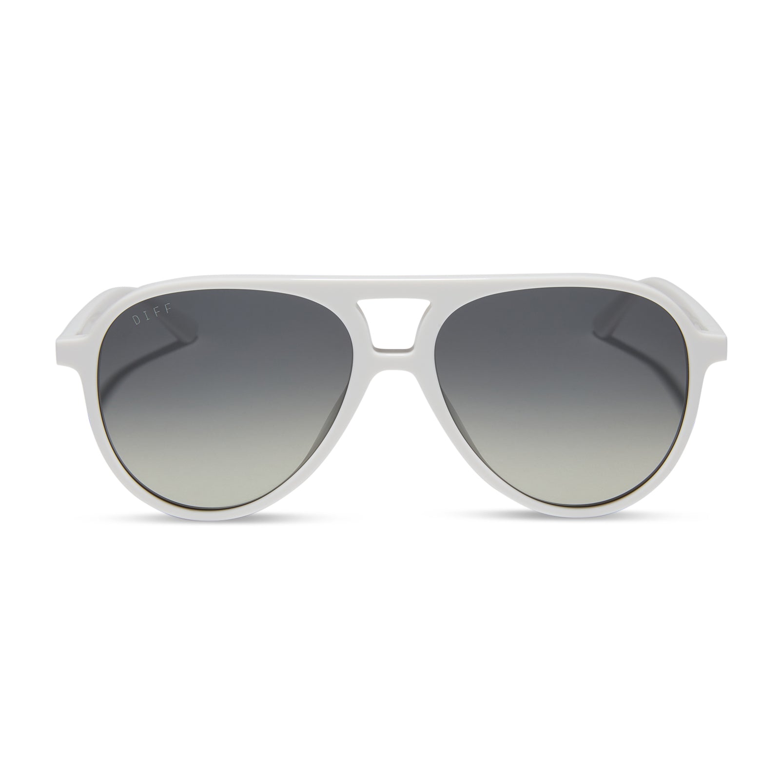 TOSCA II - WHITE CLOUD + GREY GRADIENT + SILVER FLASH SUNGLASSES