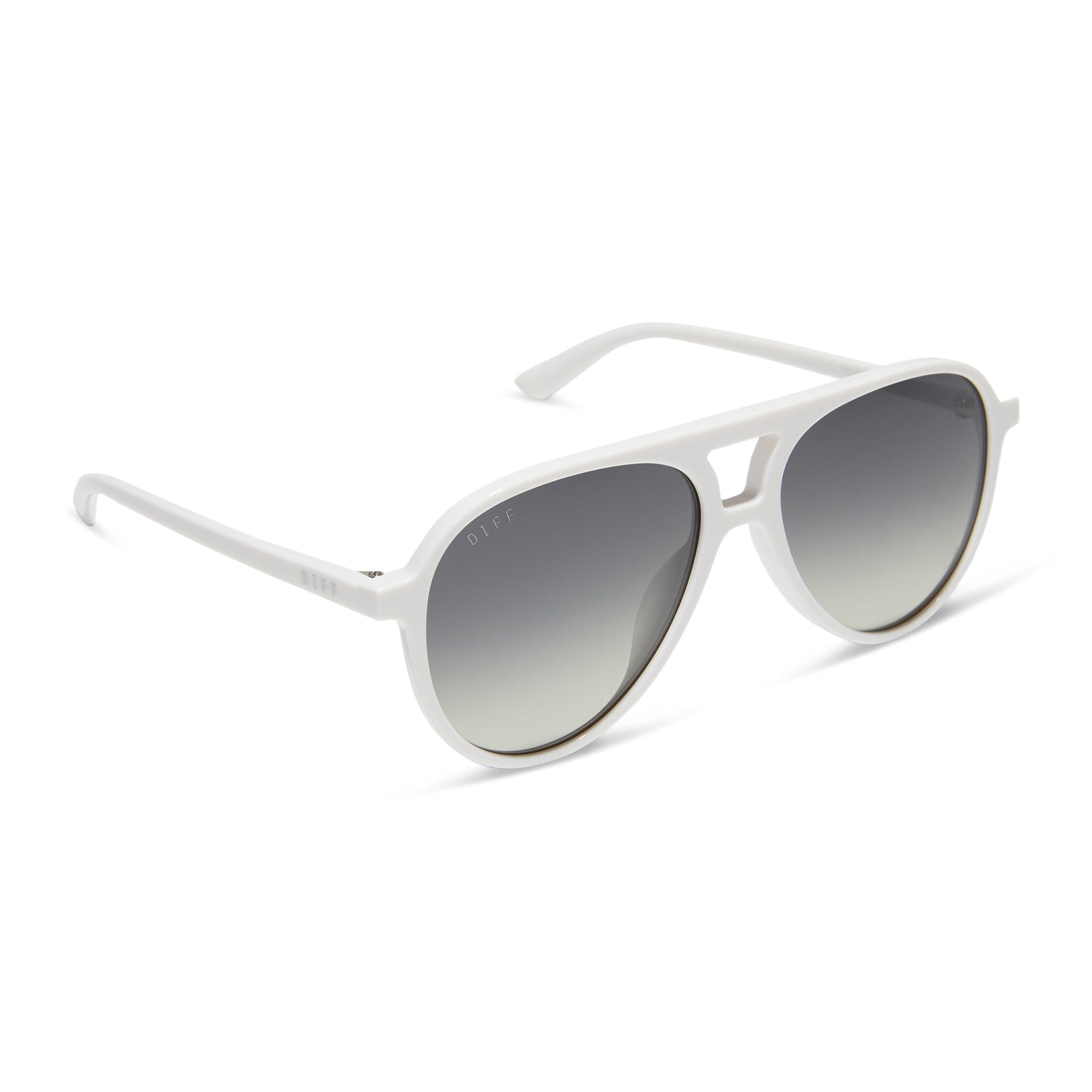 TOSCA II - WHITE CLOUD + GREY GRADIENT + SILVER FLASH SUNGLASSES - Image 2