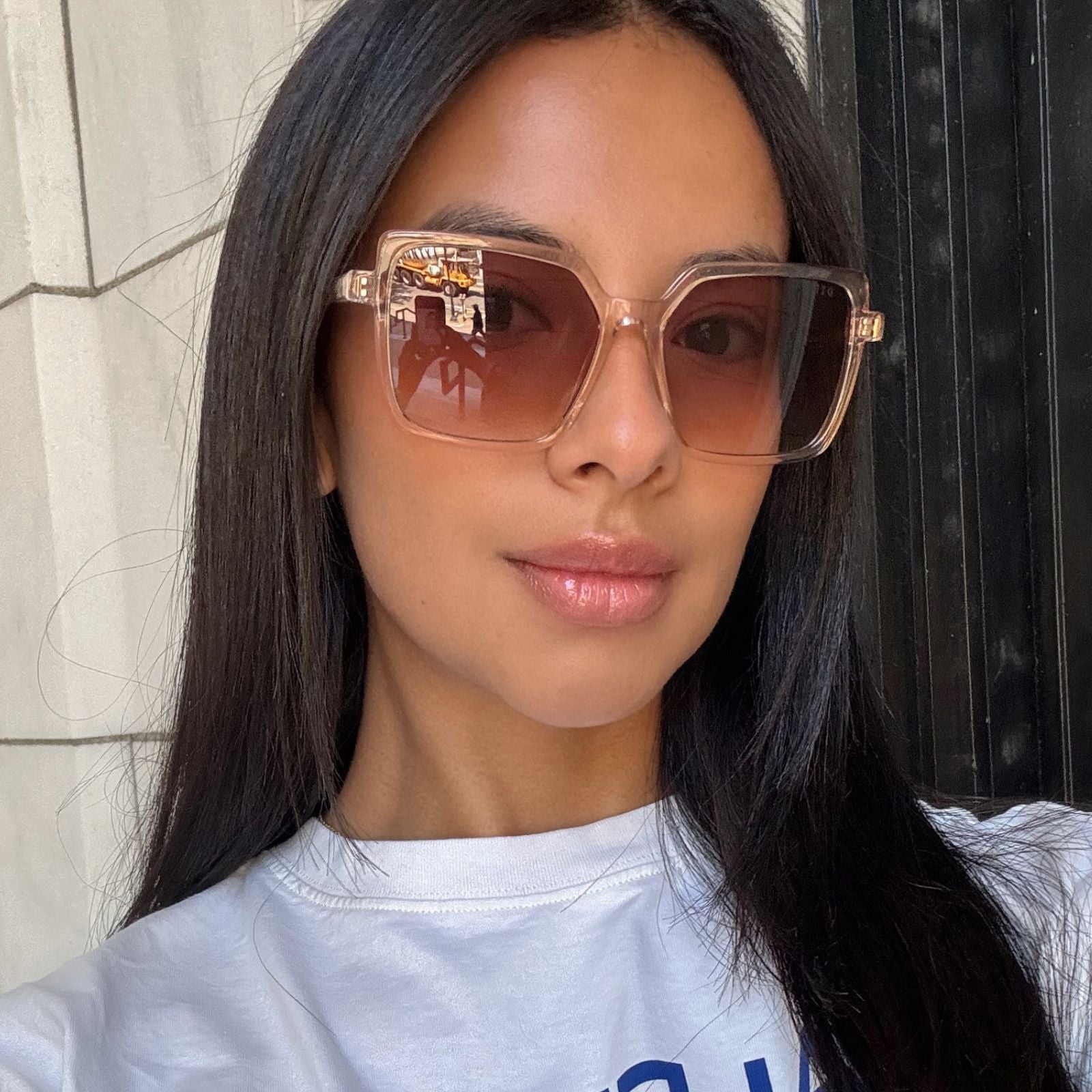 ESME - VINTAGE ROSE CRYSTAL + BROWN GRADIENT SUNGLASSES - Image 10
