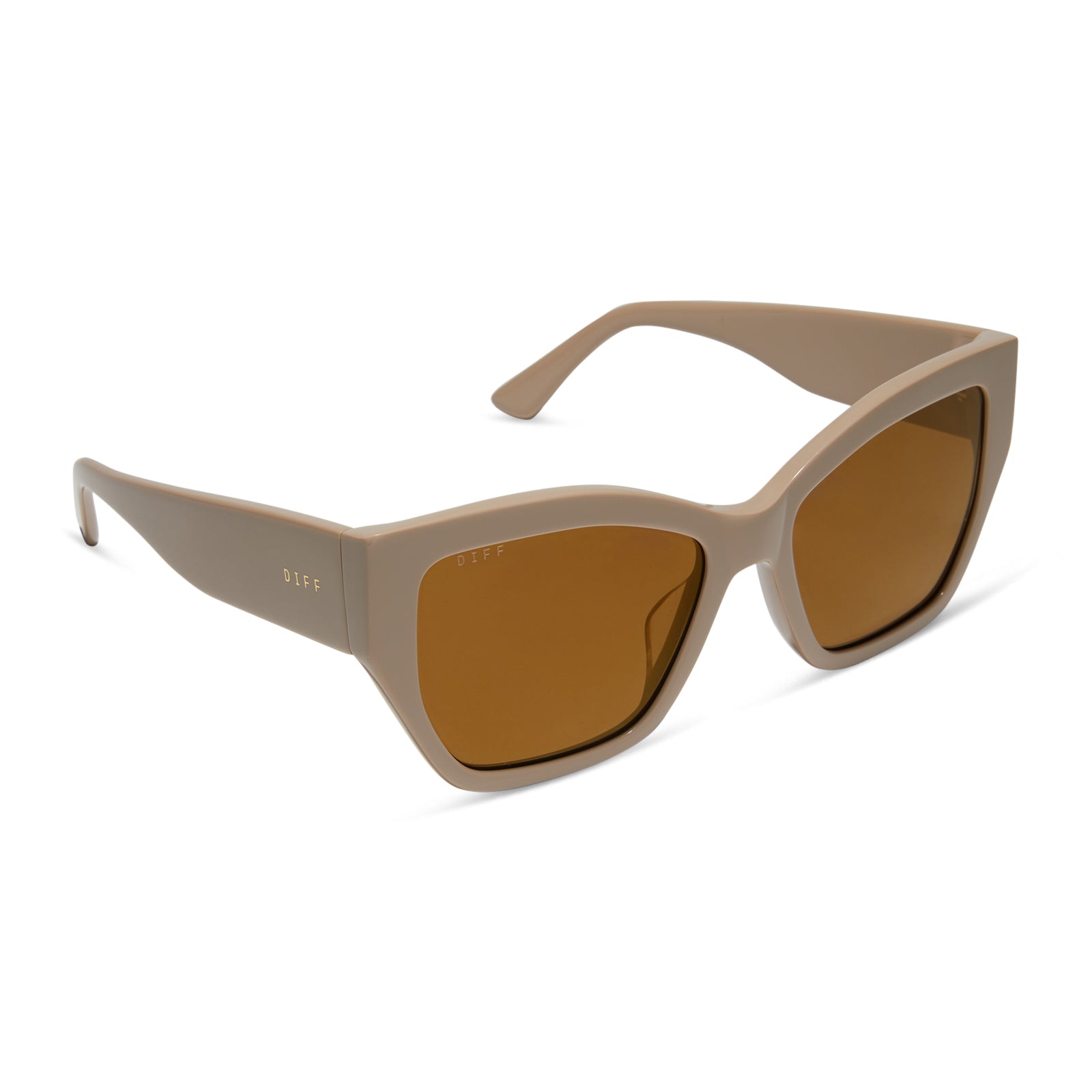 VIVIENNE - ALMOND + BROWN WITH GOLD FLASH SUNGLASSES - Image 2