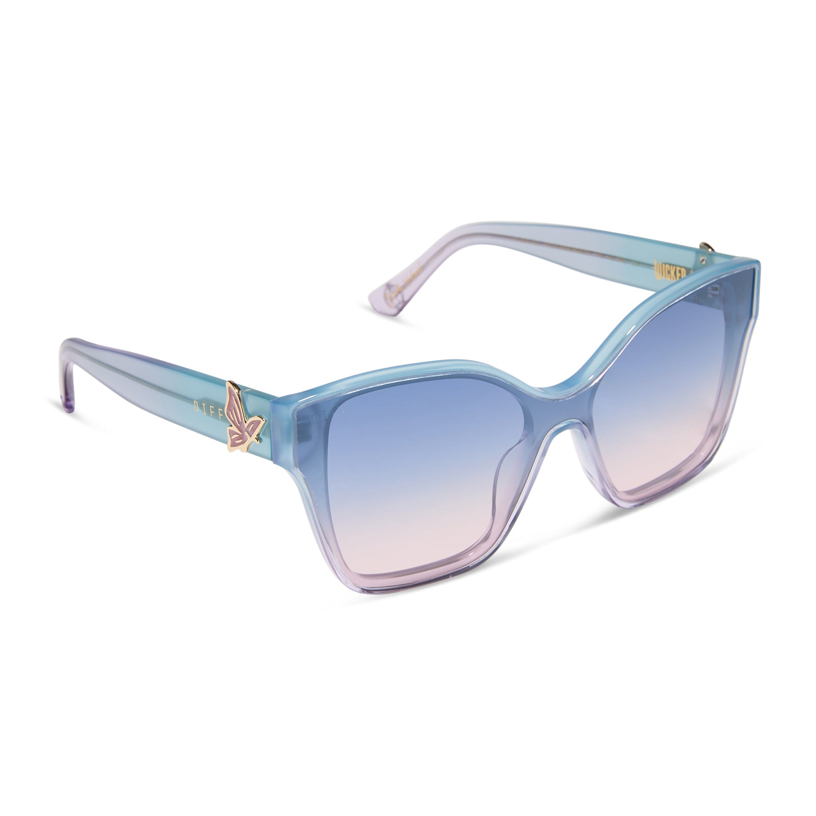 GLINDA UPLAND BUTTERFLY - IRIDESCENT PASTEL BLUE + LAVENDER + OPALESCENT GRADIENT PINK SUNGLASSES - Image 2