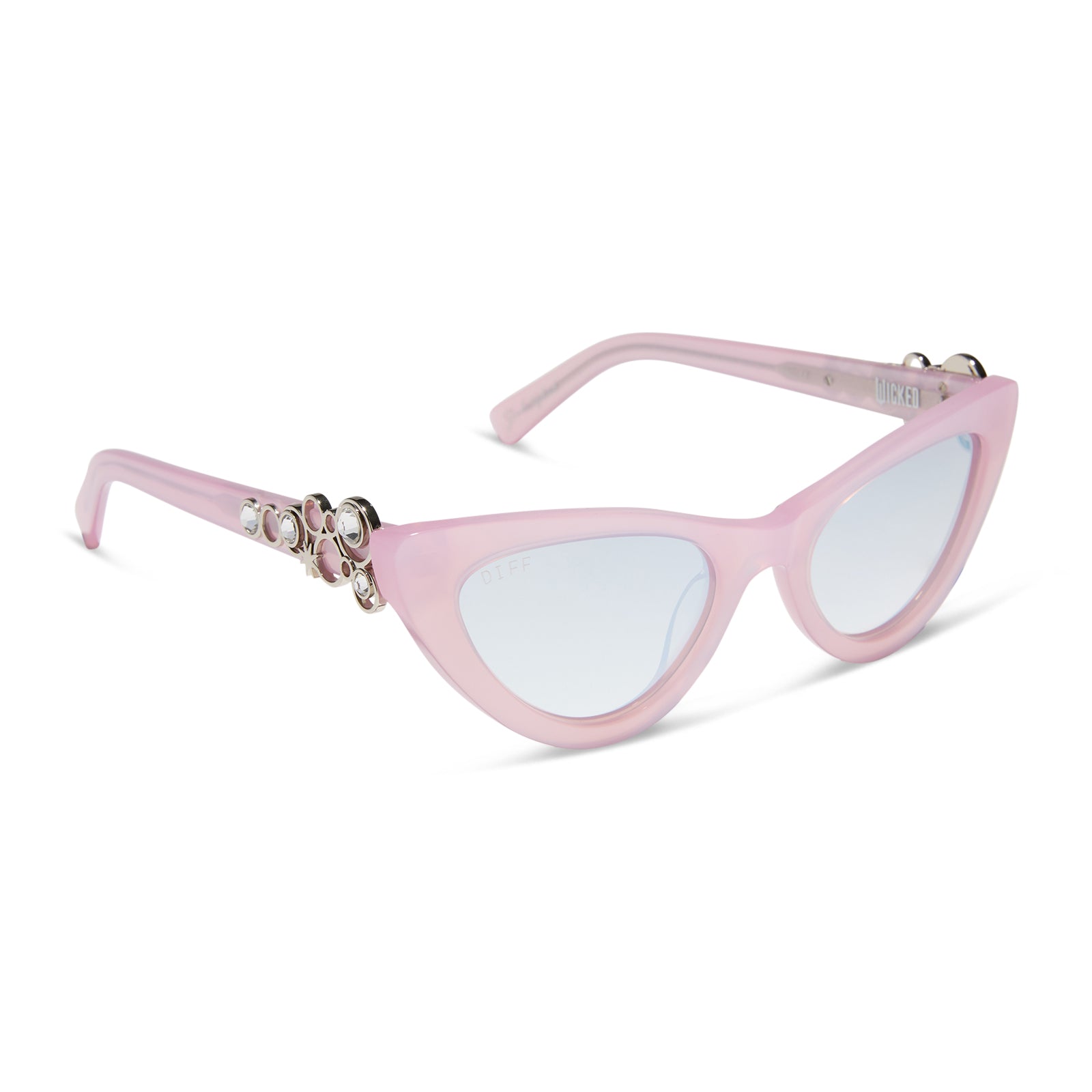 GLINDA UPLAND FOR GOOD - GLASSY PINK CRYSTAL + SILVER FLASH SUNGLASSES - Image 2