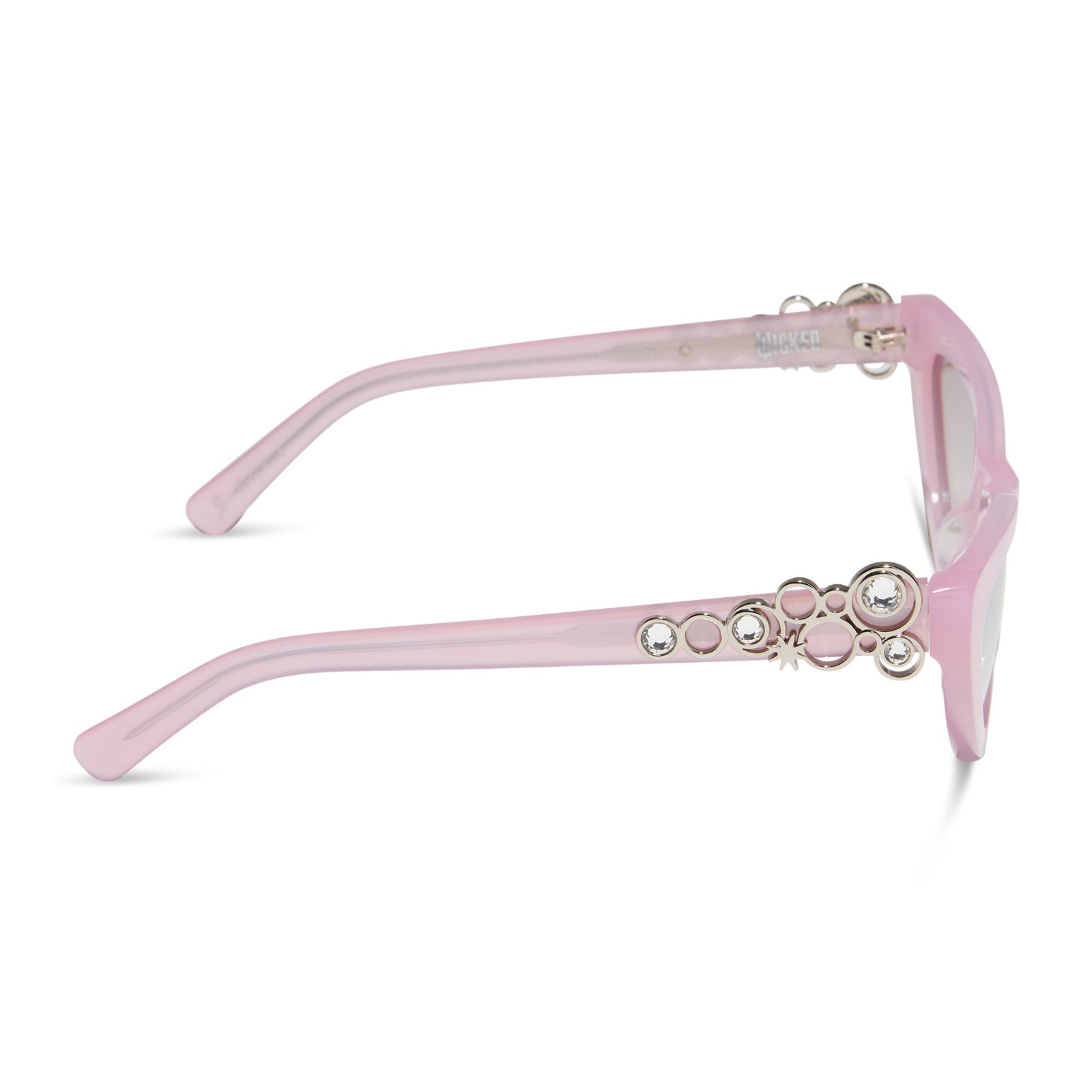 GLINDA UPLAND FOR GOOD - GLASSY PINK CRYSTAL + SILVER FLASH SUNGLASSES - Image 3