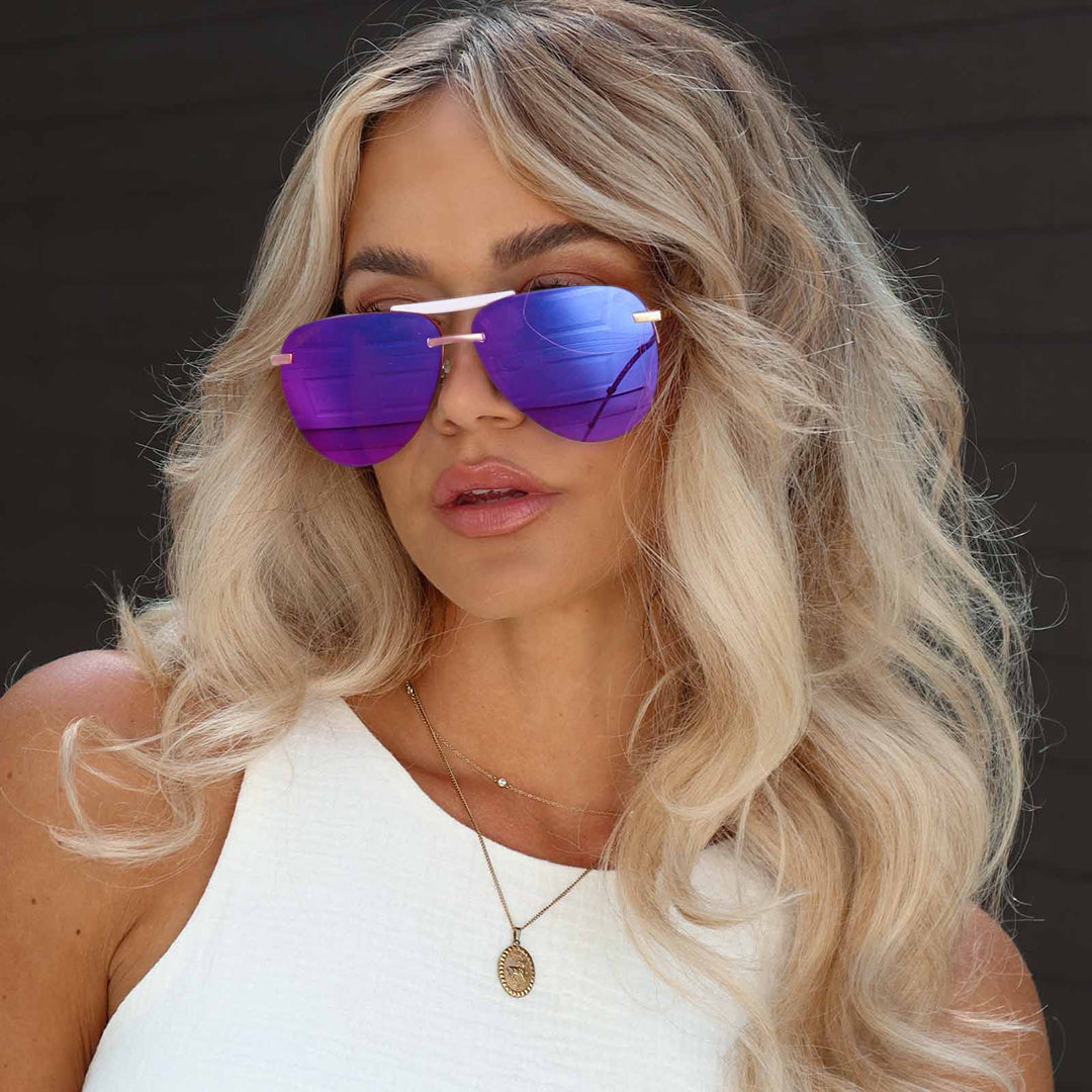 TAHOE - GOLD + PURPLE MIRROR SUNGLASSES - Image 5