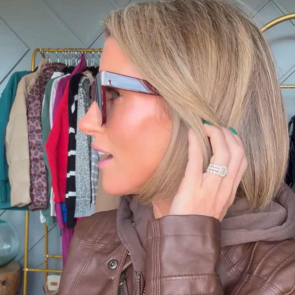 THEA - BORDEAUX + GREY GRADIENT SUNGLASSES - Image 6