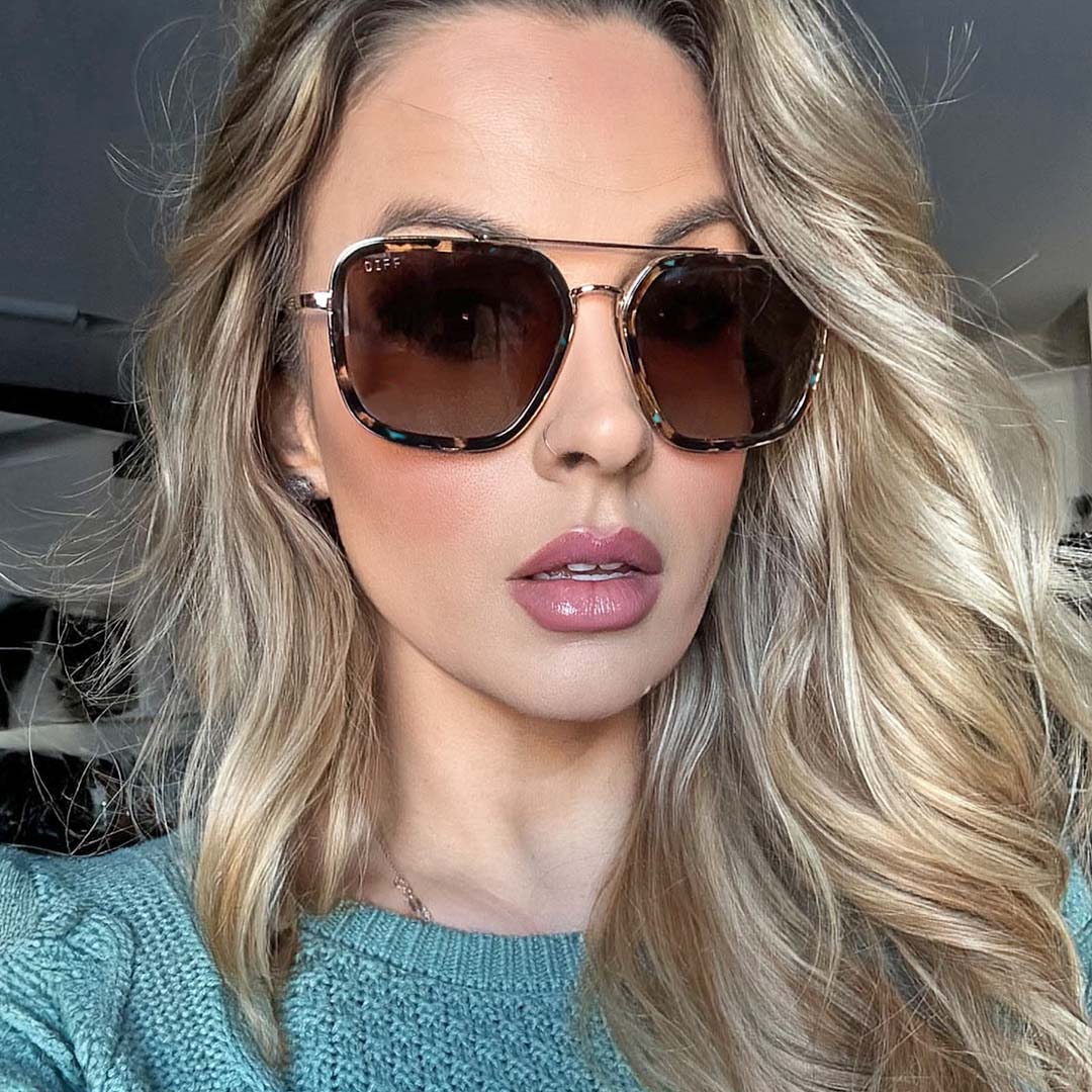 JORDAN - CONFETTI TORTOISE + BROWN GRADIENT SUNGLASSES - Image 11