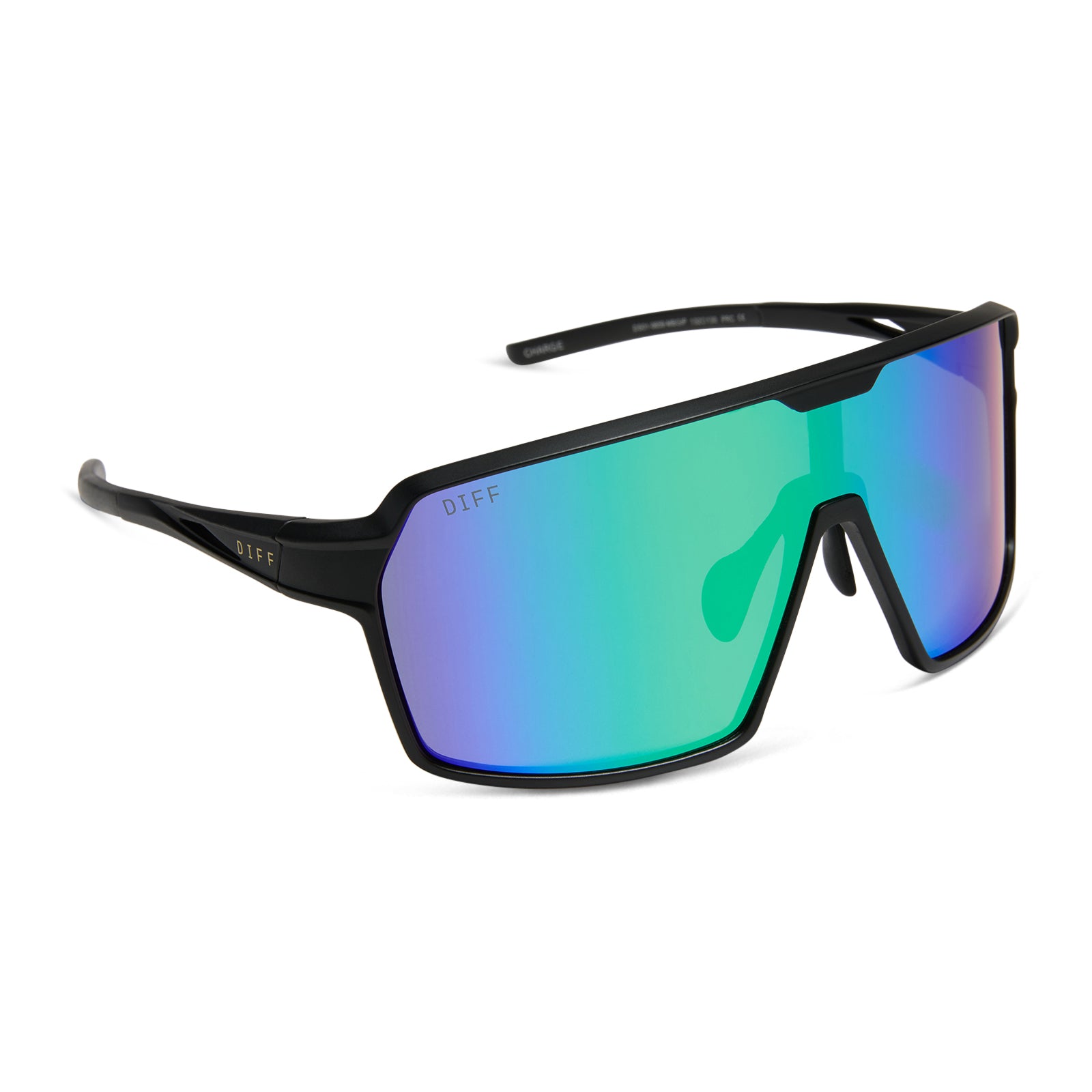 CHARGE - MATTE BLACK + GREEN MIRROR + POLARIZED SUNGLASSES - Image 2