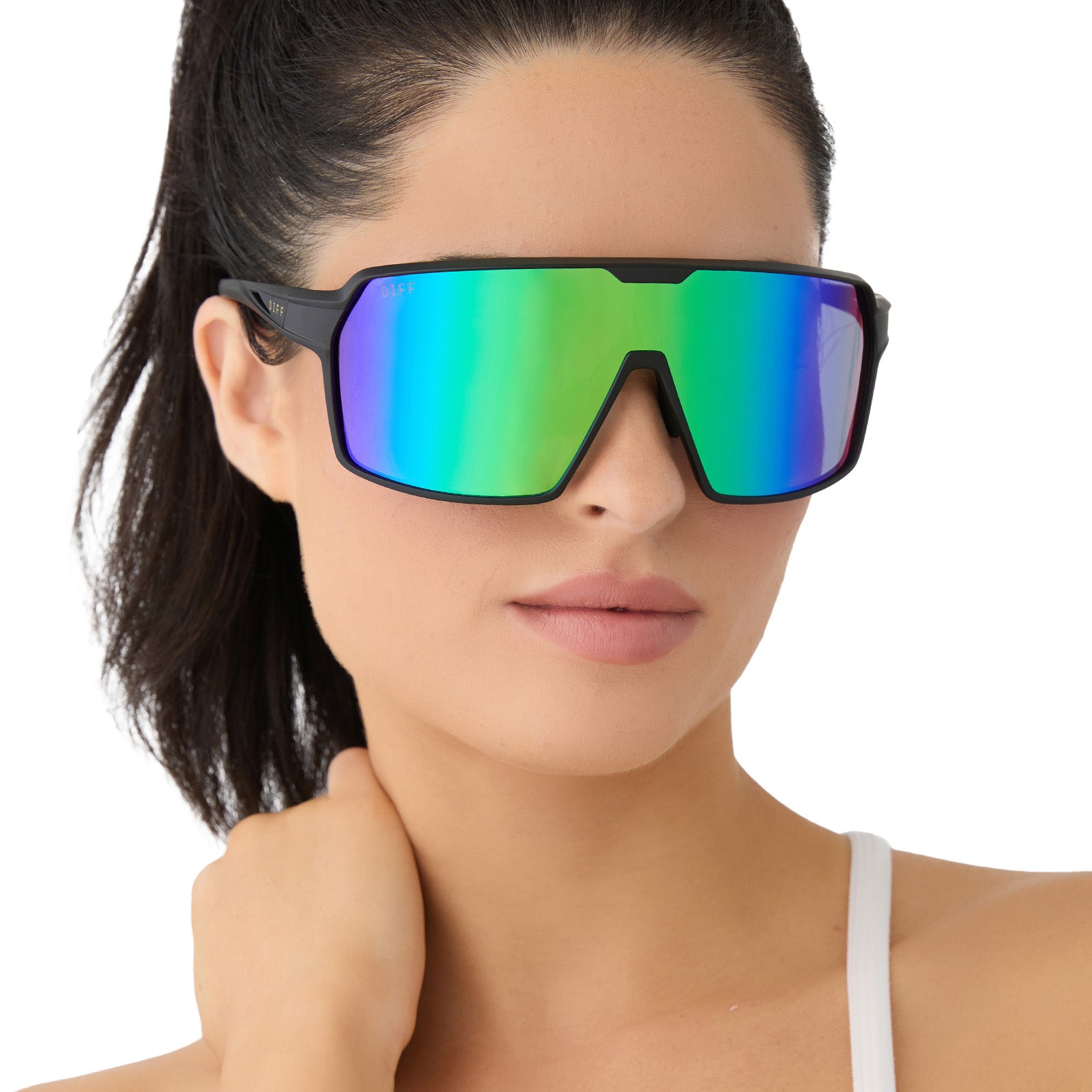 CHARGE - MATTE BLACK + GREEN MIRROR + POLARIZED SUNGLASSES - Image 6