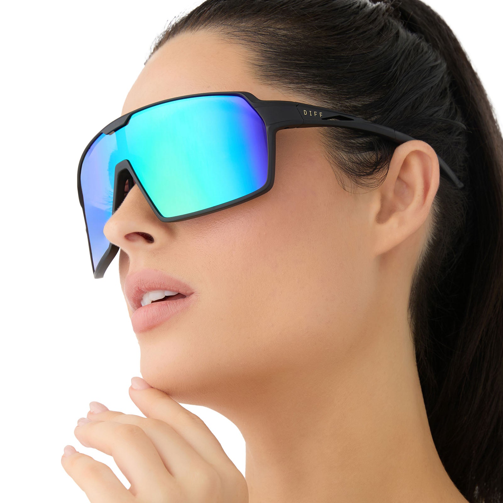 CHARGE - MATTE BLACK + GREEN MIRROR + POLARIZED SUNGLASSES - Image 7