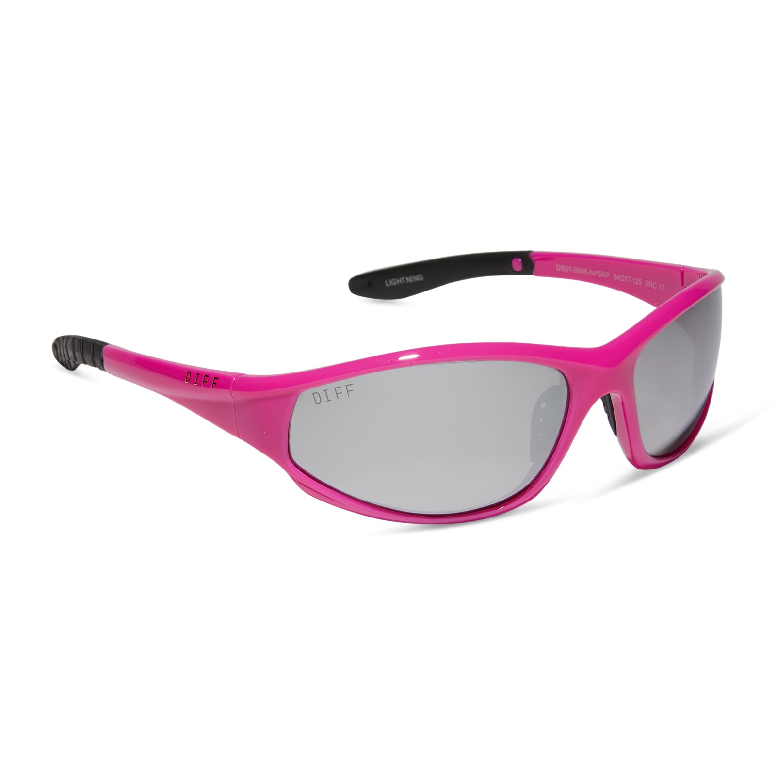 LIGHTNING - NEON PINK + SILVER MIRROR + POLARIZED SUNGLASSES - Image 2