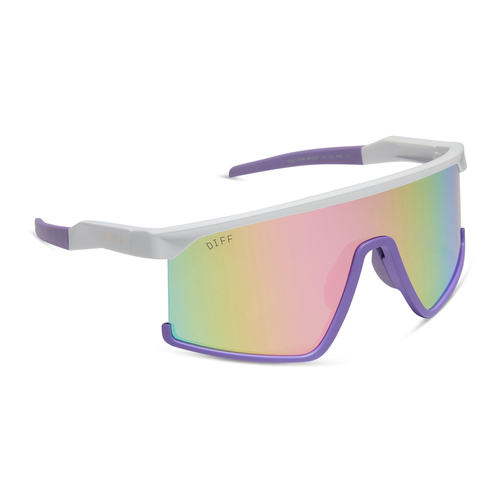 SPIKE - MATTE WHITE + LAVENDER + SHERBET RAINBOW MIRROR + POLARIZED SUNGLASSES - Image 3