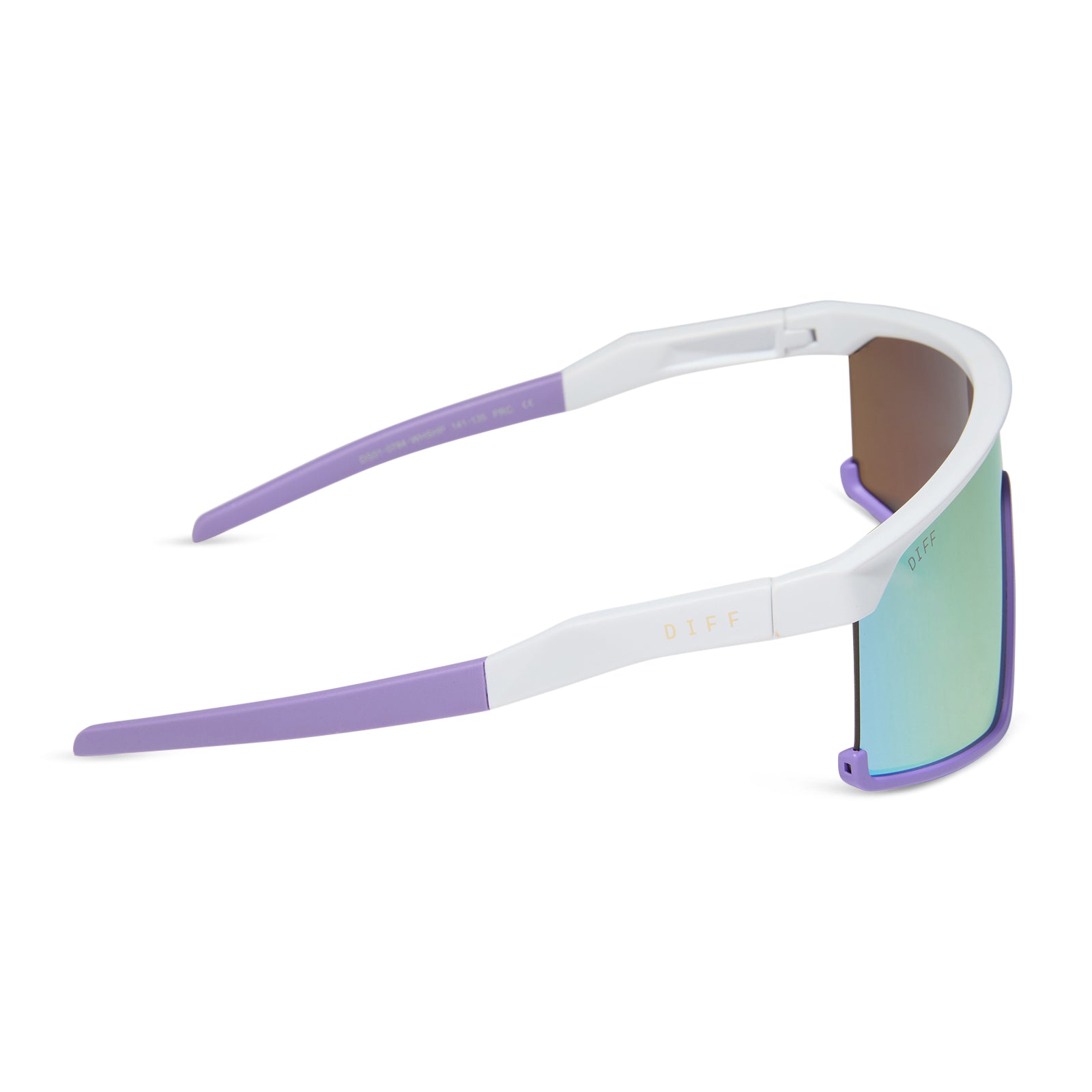 SPIKE - MATTE WHITE + LAVENDER + SHERBET RAINBOW MIRROR + POLARIZED SUNGLASSES - Image 6