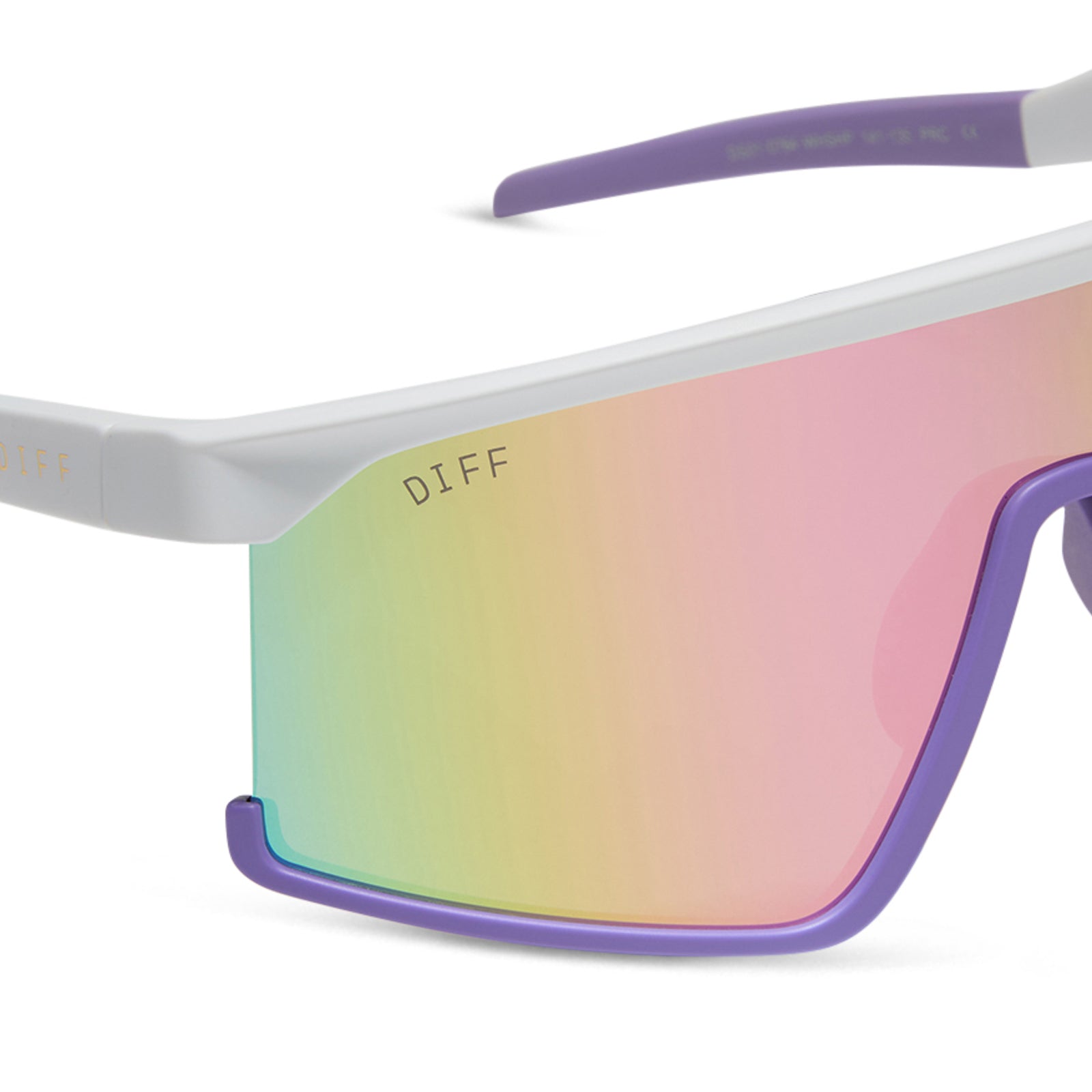 SPIKE - MATTE WHITE + LAVENDER + SHERBET RAINBOW MIRROR + POLARIZED SUNGLASSES - Image 7