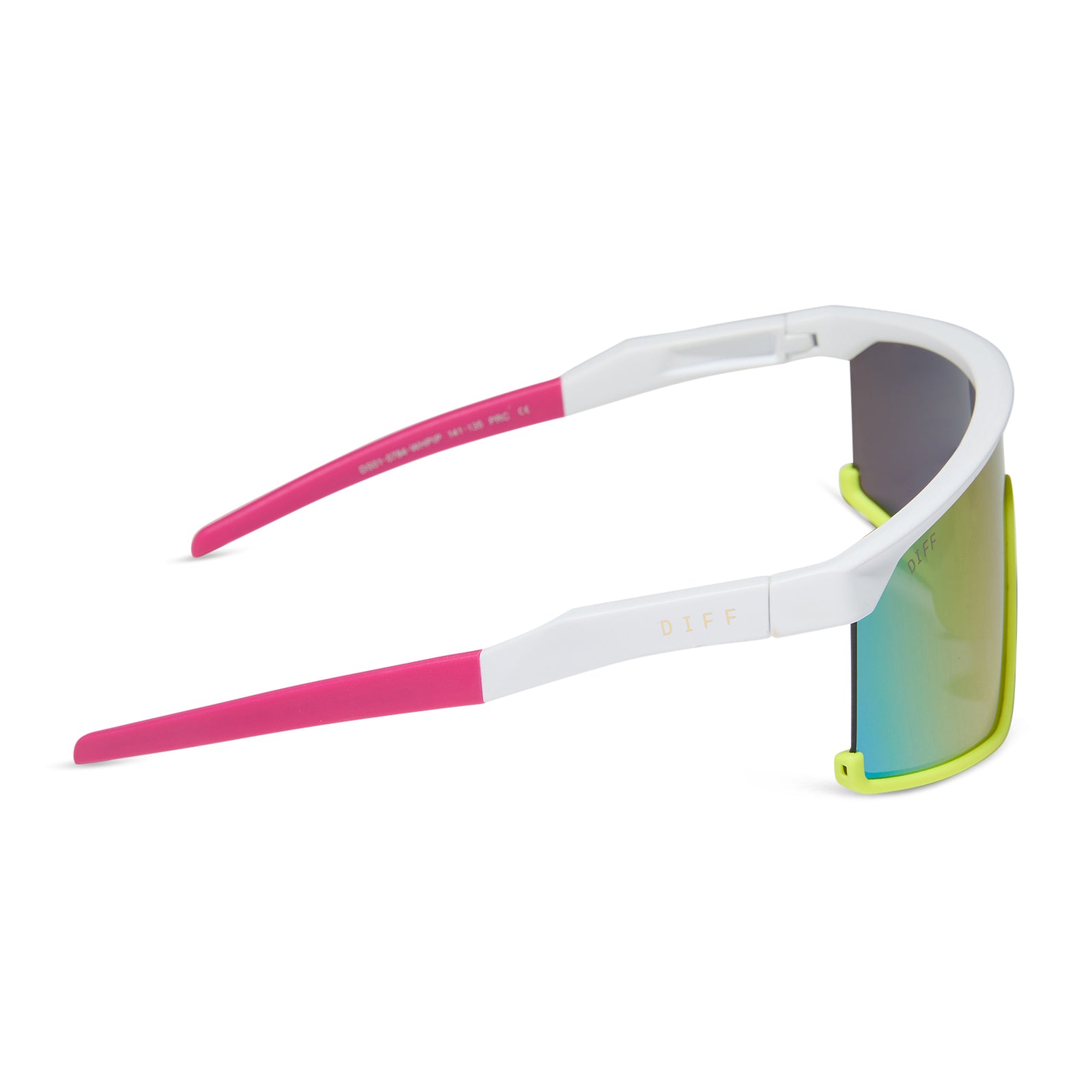SPIKE - MATTE WHITE + NEON YELLOW + HOT PINK + PINK RUSH MIRROR + POLARIZED SUNGLASSES - Image 3