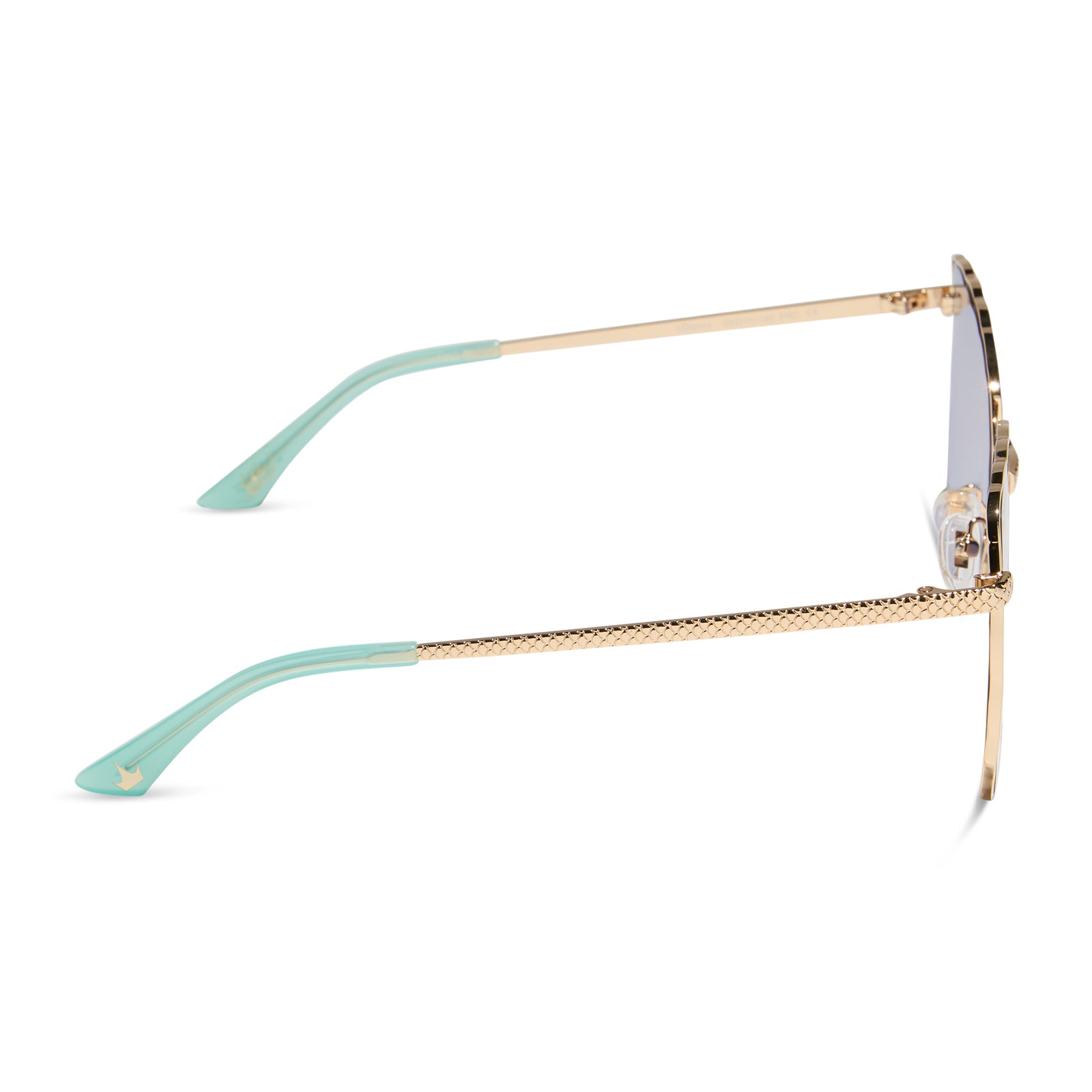 ARIEL 2.0 - SHIMMERING GOLD + IRIDESCENT SEA FOAM TO BLUE GRADIENT SUNGLASSES - Image 3