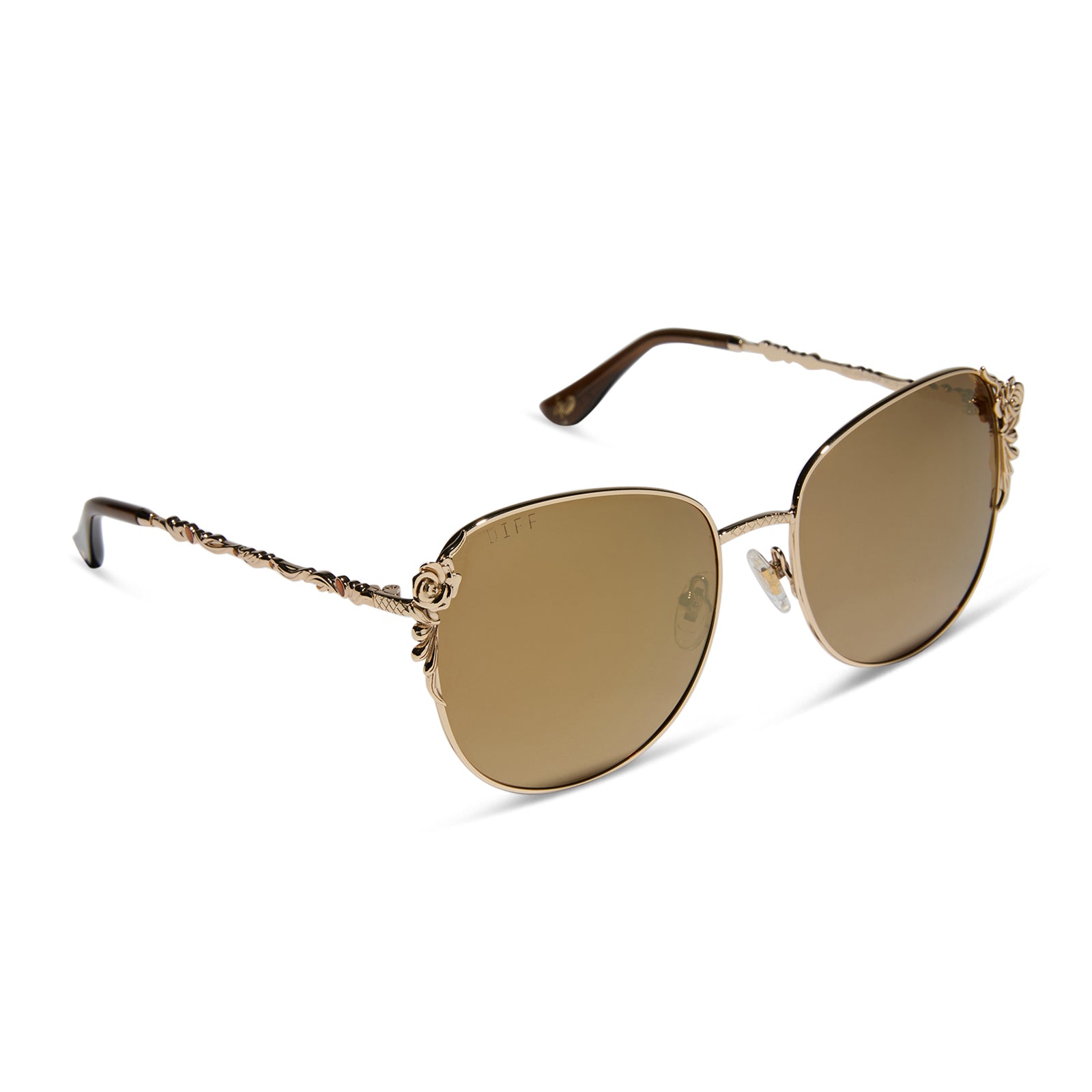 BELLE - GOLD + BROWN LENS W/ GOLD FLASH + POLARIZED SUNGLASSES - Image 2