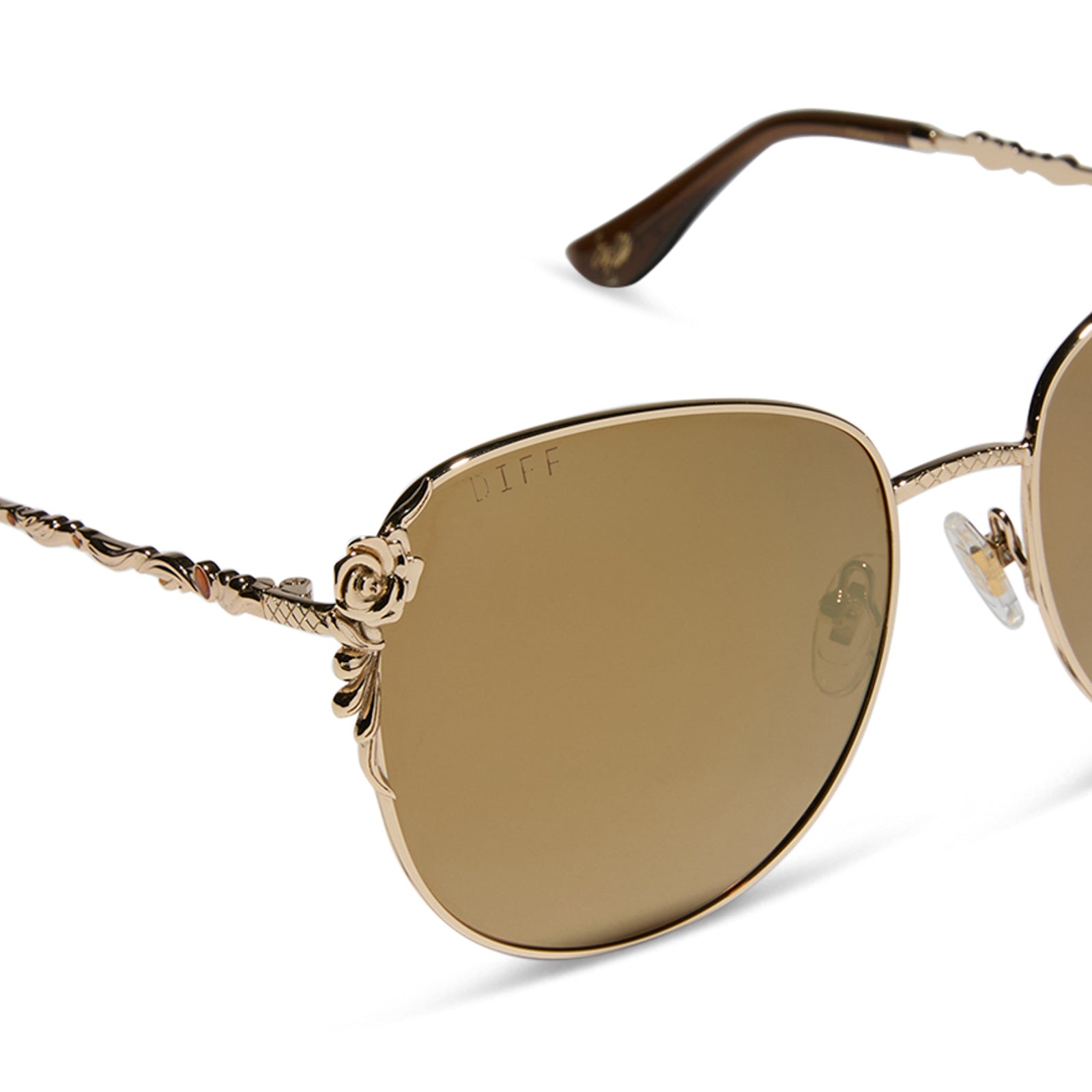 BELLE - GOLD + BROWN LENS W/ GOLD FLASH + POLARIZED SUNGLASSES - Image 4