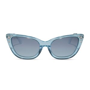 CINDERELLA - BLUE CRYSTAL GLITTER + BLUE DUST GRADIENT + POLARIZED SUNGLASSES