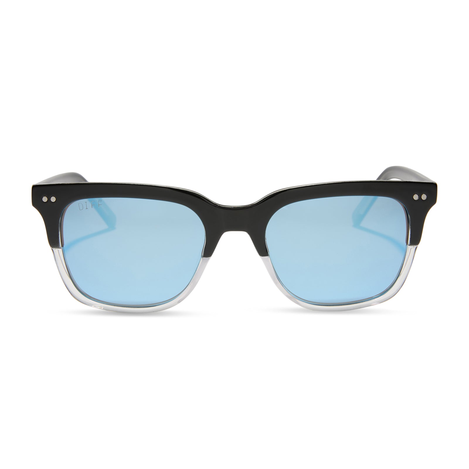 MR. FANTASTICâ„¢ - RETRO BLACK TO CLEAR GRADIENT + QUANTUM BLUE MIRROR + POLARIZED SUNGLASSES