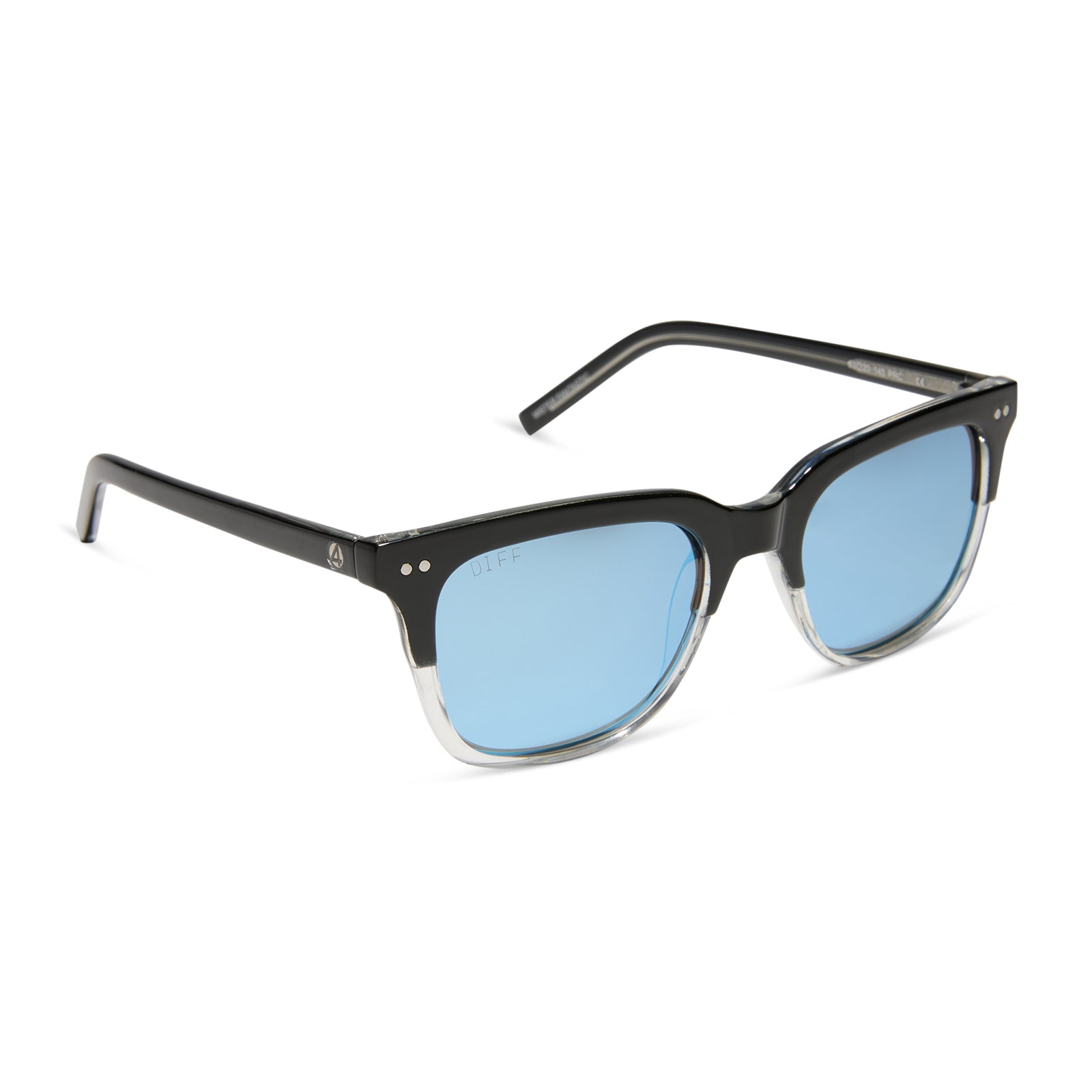 MR. FANTASTICâ„¢ - RETRO BLACK TO CLEAR GRADIENT + QUANTUM BLUE MIRROR + POLARIZED SUNGLASSES - Image 2