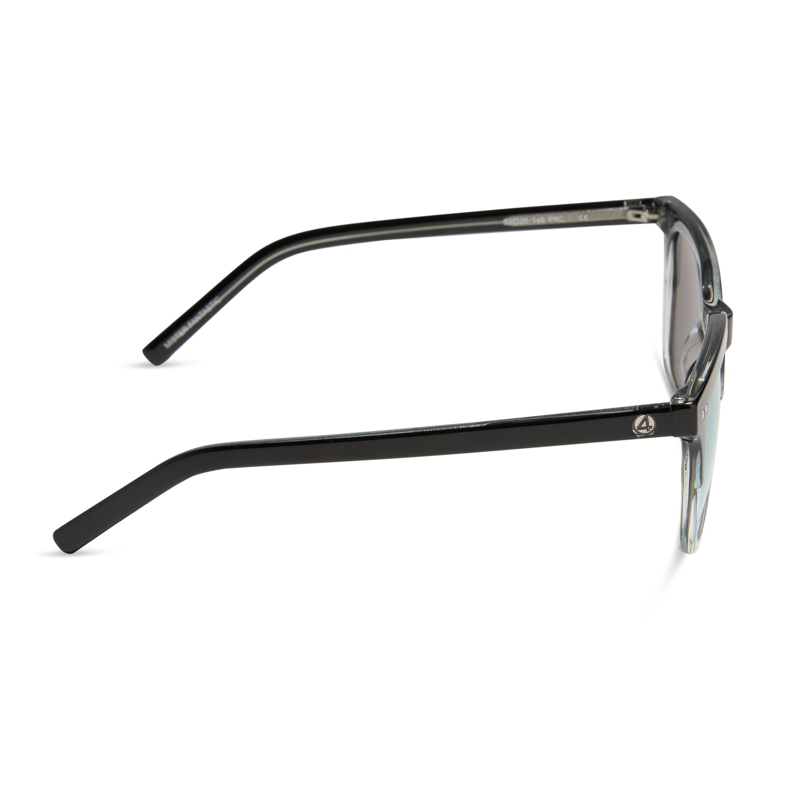MR. FANTASTICâ„¢ - RETRO BLACK TO CLEAR GRADIENT + QUANTUM BLUE MIRROR + POLARIZED SUNGLASSES - Image 3