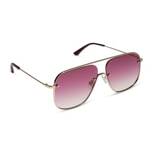 CYNTHIA - GOLD + BORDEAUX TEMPLE TIPS + WINE GRADIENT + POLARIZED SUNGLASSES