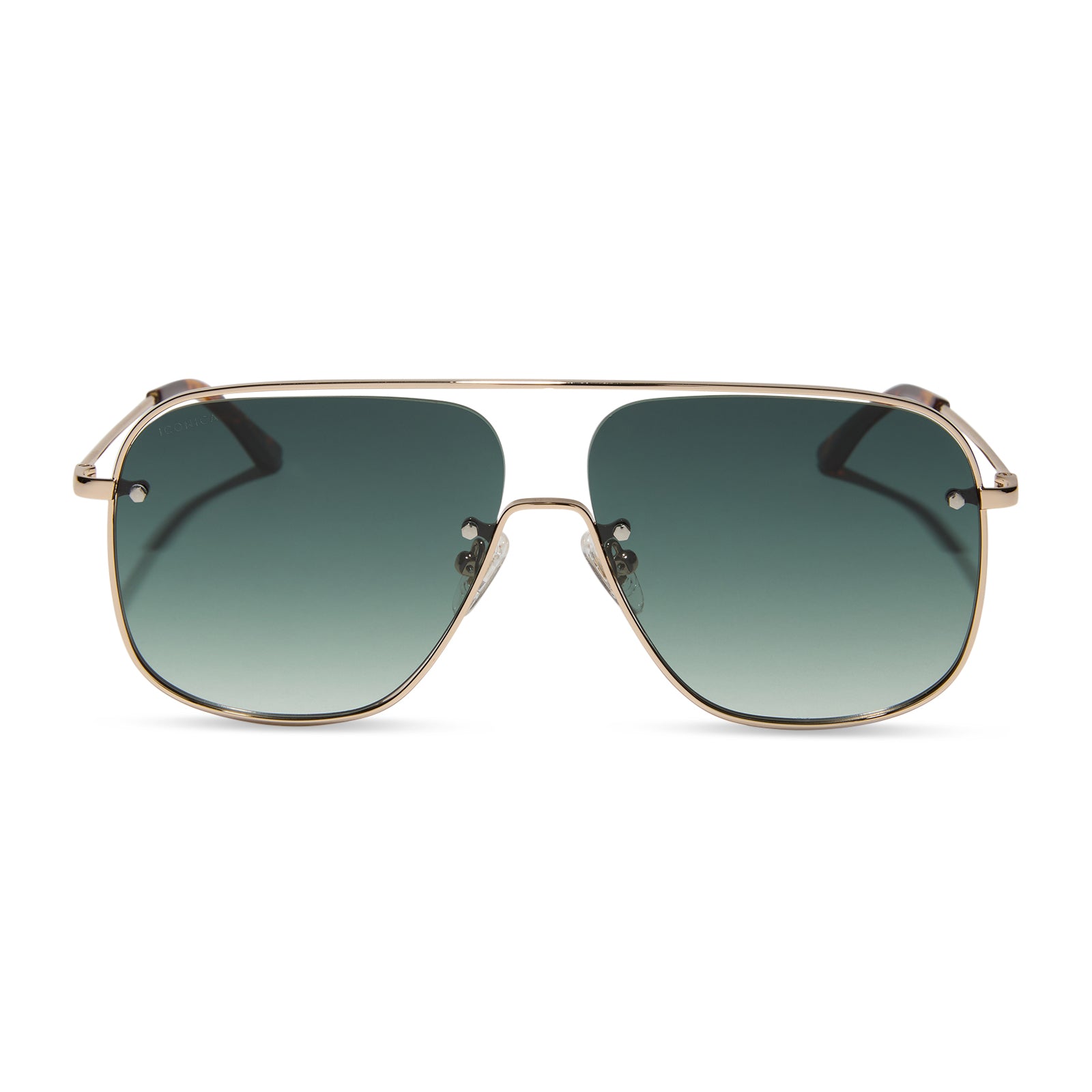 CYNTHIA - GOLD + RICH TORTOISE TEMPLE TIPS + G15 GRADIENT + POLARIZED SUNGLASSES - Image 2