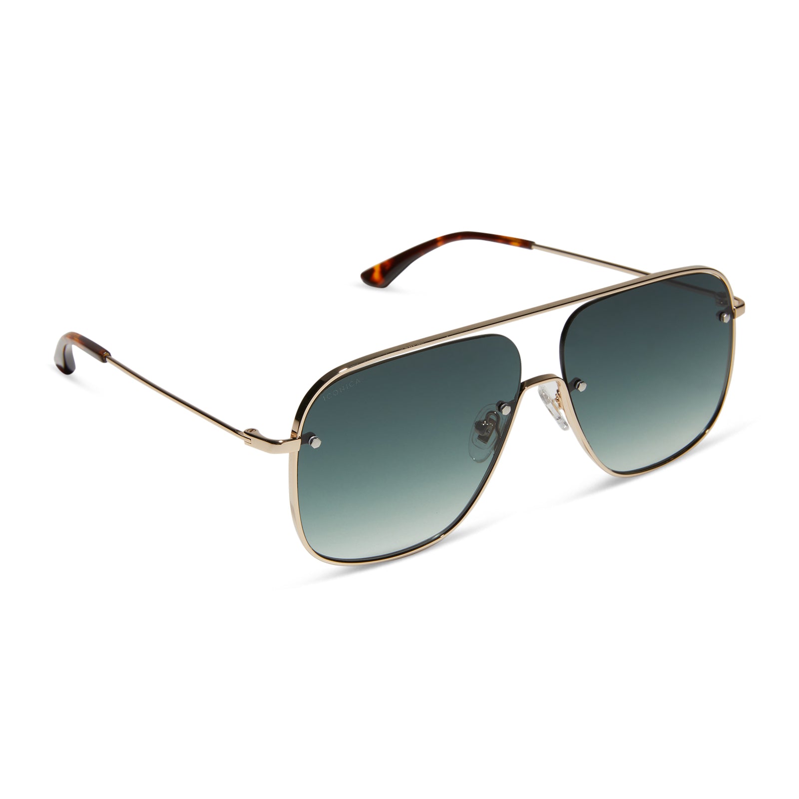 CYNTHIA - GOLD + RICH TORTOISE TEMPLE TIPS + G15 GRADIENT + POLARIZED SUNGLASSES