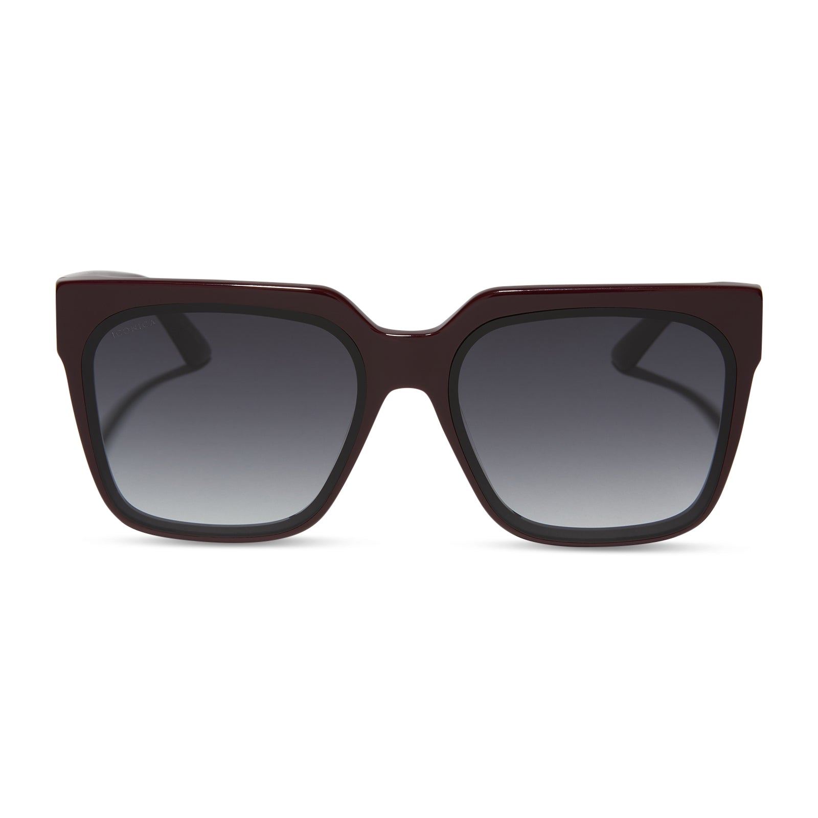 THEA - BORDEAUX + GREY GRADIENT SUNGLASSES - Image 2