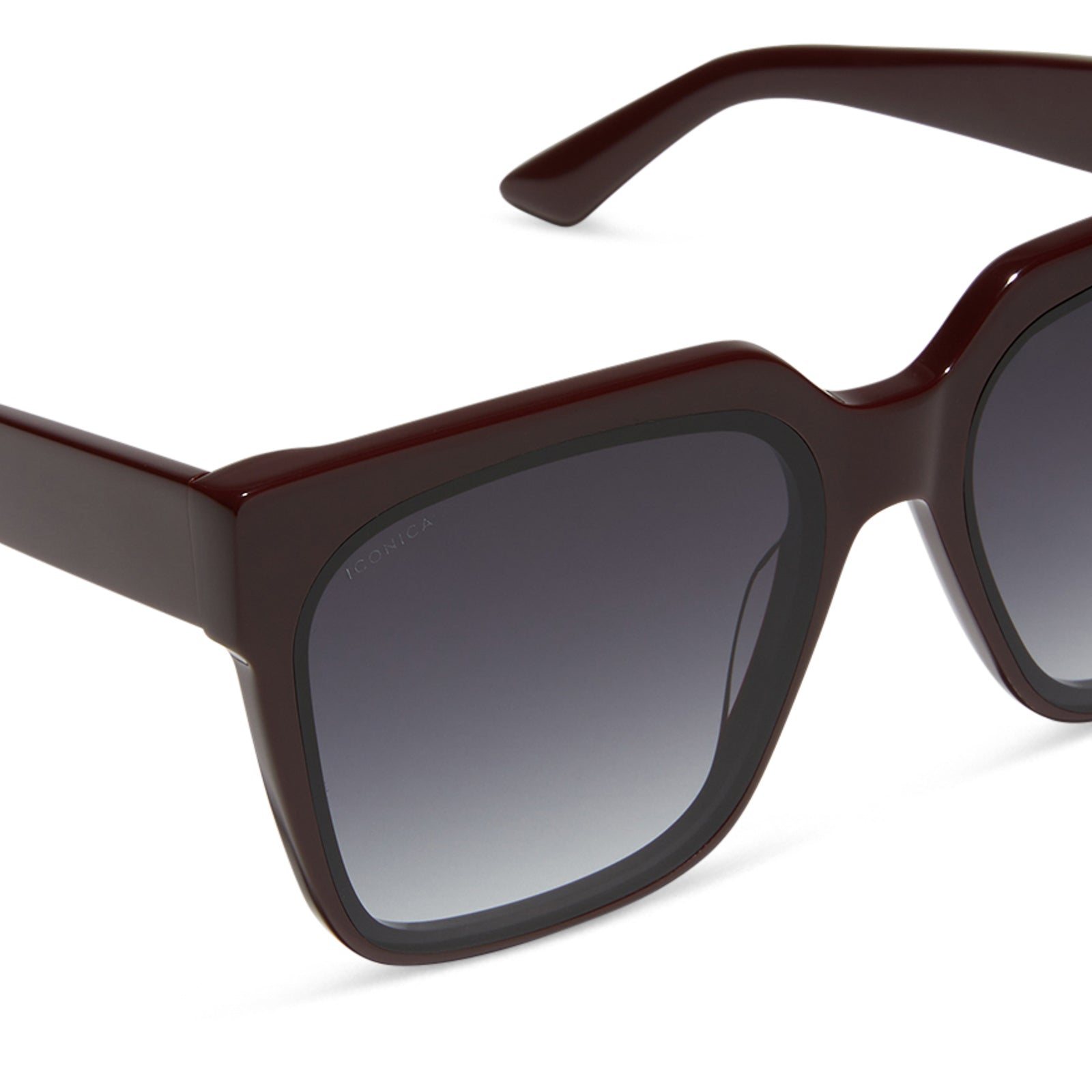 THEA - BORDEAUX + GREY GRADIENT SUNGLASSES - Image 4