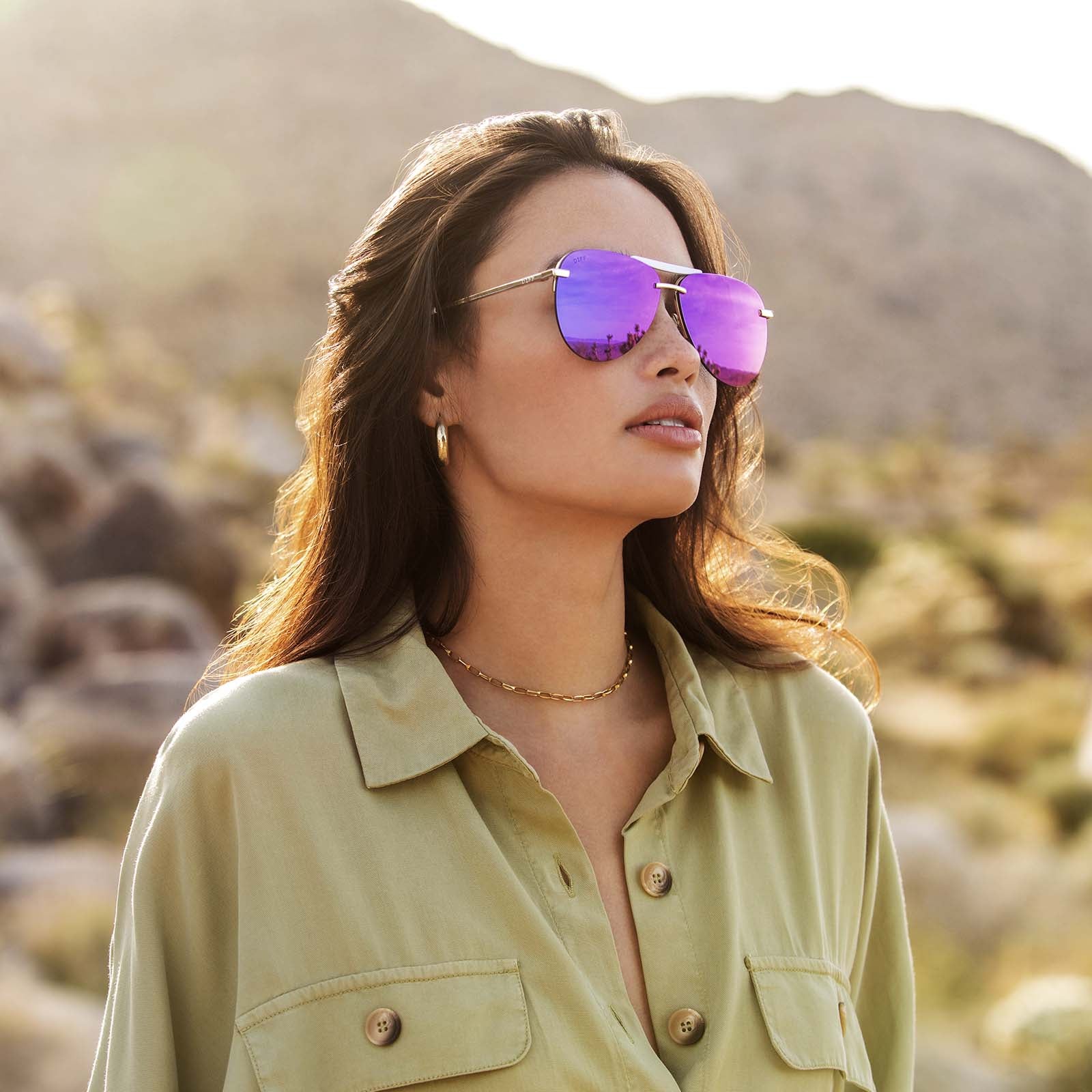 TAHOE - GOLD + PURPLE MIRROR SUNGLASSES - Image 7